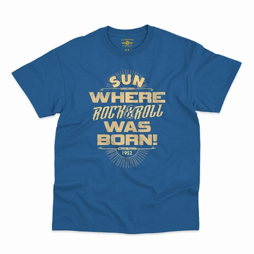 SUN RECORDS Superb T-Shirt, Where Rock Was Born Royal