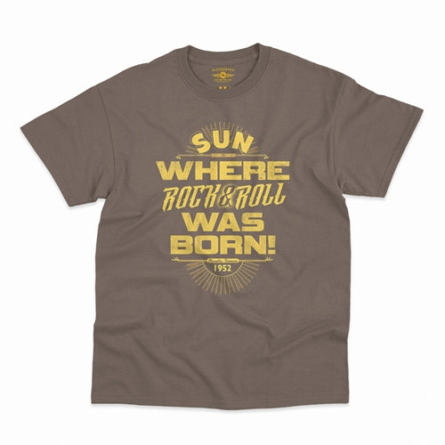 SUN RECORDS Superb T-Shirt, Where Rock Was Born Taupe