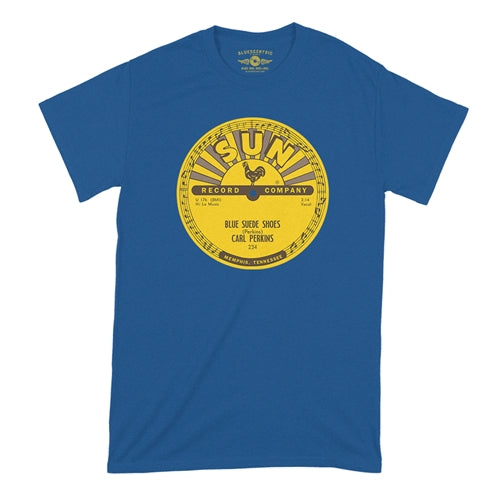 SUN RECORDS Superb T-Shirt, Carl Perkins Royal