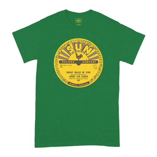 SUN RECORDS Superb T-Shirt, Great Balls of Fire Green