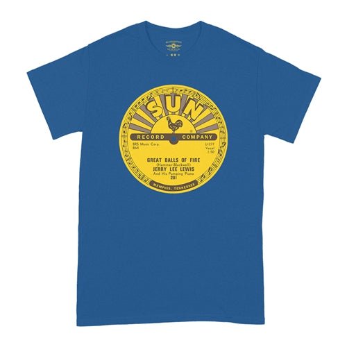 SUN RECORDS Superb T-Shirt, Great Balls of Fire Royal