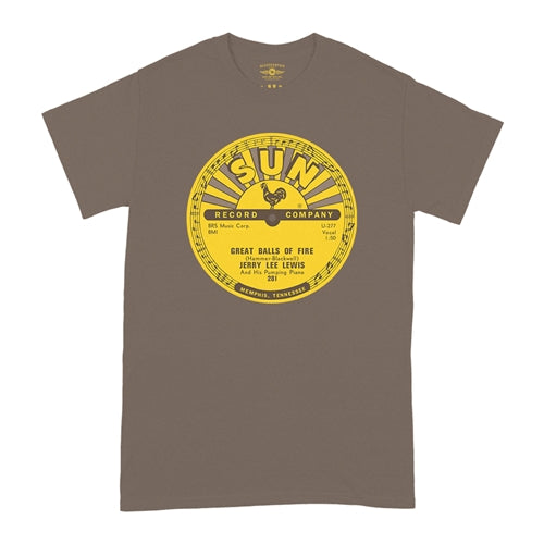 SUN RECORDS Superb T-Shirt, Great Balls of Fire Taupe