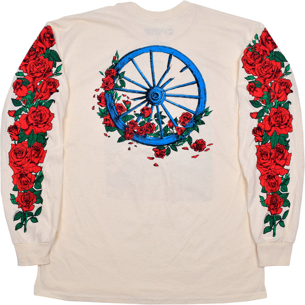 GRATEFUL DEAD Long Sleeve T-Shirt, Woodcut Wheel Roses