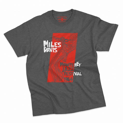 MILES DAVIS Superb T-Shirt, Monterey Jazz Fest 1964 Heather