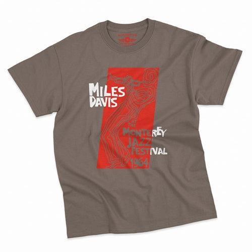 MILES DAVIS Superb T-Shirt, Monterey Jazz Fest 1964 Taupe