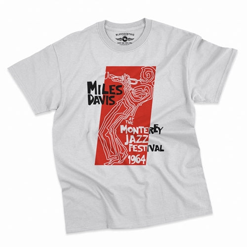 MILES DAVIS Superb T-Shirt, Monterey Jazz Fest 1964 White