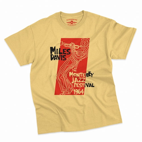 MILES DAVIS Superb T-Shirt, Monterey Jazz Fest 1964 Yellow