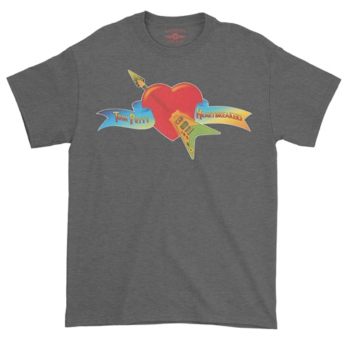 TOM PETTY &amp; THE HEARTBREAKERS Superb T-Shirt, Flying Logo Heather