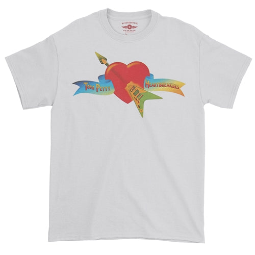 TOM PETTY &amp; THE HEARTBREAKERS Superb T-Shirt, Flying Logo White