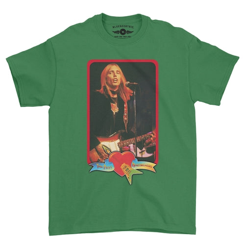 TOM PETTY &amp; THE HEARTBREAKERS Superb T-Shirt, Red Guitar Green