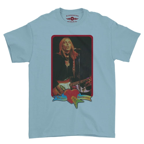 TOM PETTY &amp; THE HEARTBREAKERS Superb T-Shirt, Red Guitar Blue