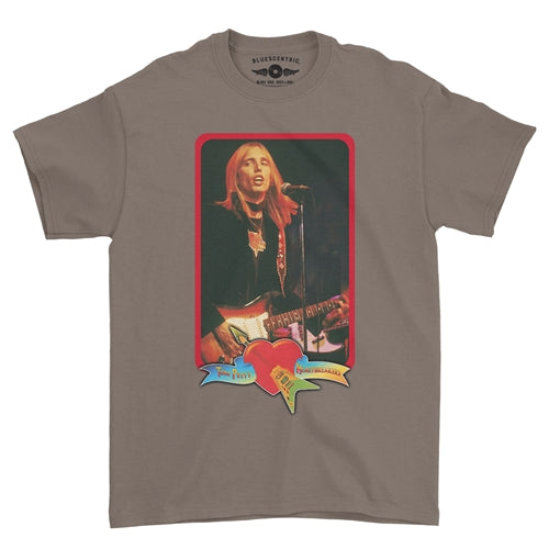 TOM PETTY &amp; THE HEARTBREAKERS Superb T-Shirt, Red Guitar Taupe