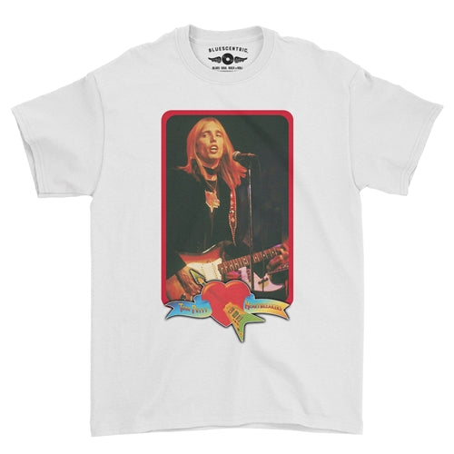 TOM PETTY &amp; THE HEARTBREAKERS Superb T-Shirt, Red Guitar White