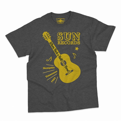 SUN RECORDS Superb T-Shirt, Halftone Guitar Heather
