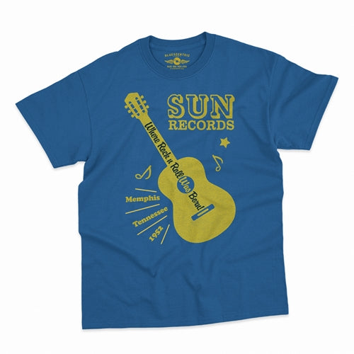SUN RECORDS Superb T-Shirt, Halftone Guitar Royal