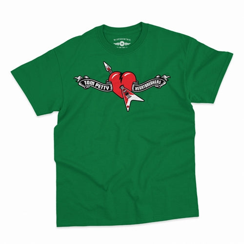 TOM PETTY &amp; THE HEARTBREAKERS Superb T-Shirt, Hard Lines Green