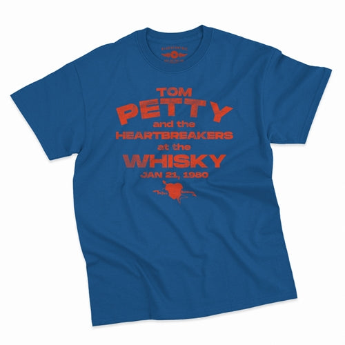 TOM PETTY &amp; THE HEARTBREAKERS Superb T-Shirt, At The Whisky 1980 Royal