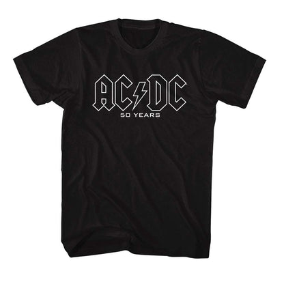 AC/DC Eye-Catching T-Shirt, 50 Years Logos