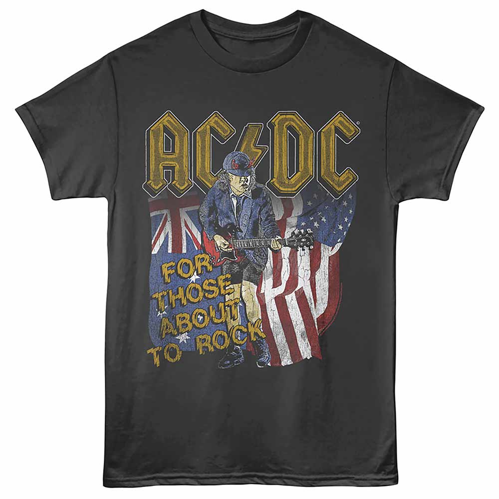 AC/DC Eye-Catching T-Shirt, AUS AND USA FLAGS