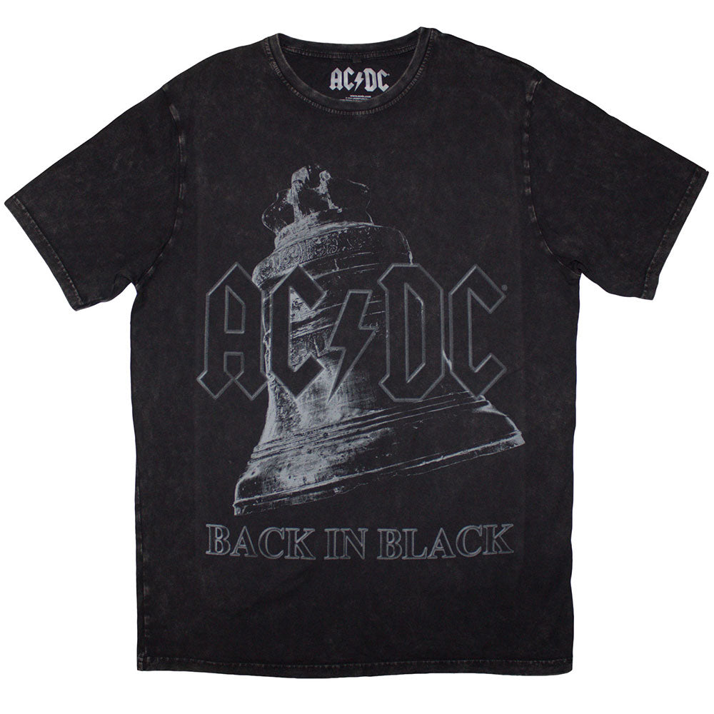 AC/DC Stone Wash T-Shirt, Back In Black Bell