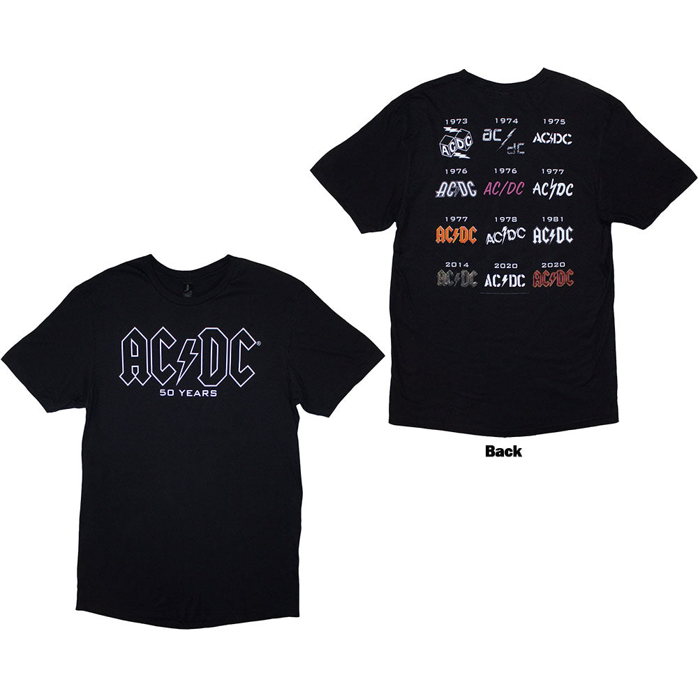 AC/DC Attractive T-Shirt, History Logo