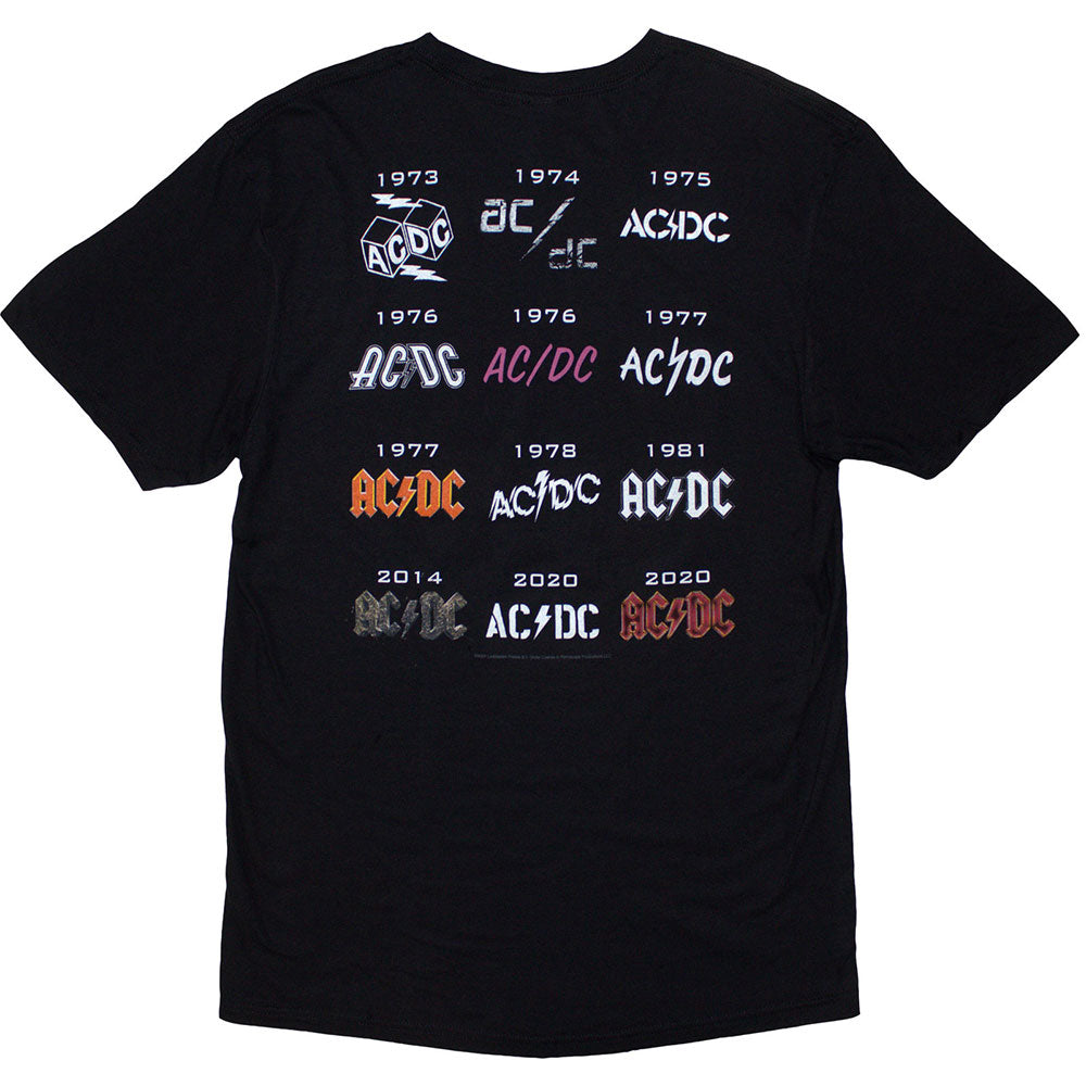 AC/DC Attractive T-Shirt, History Logo