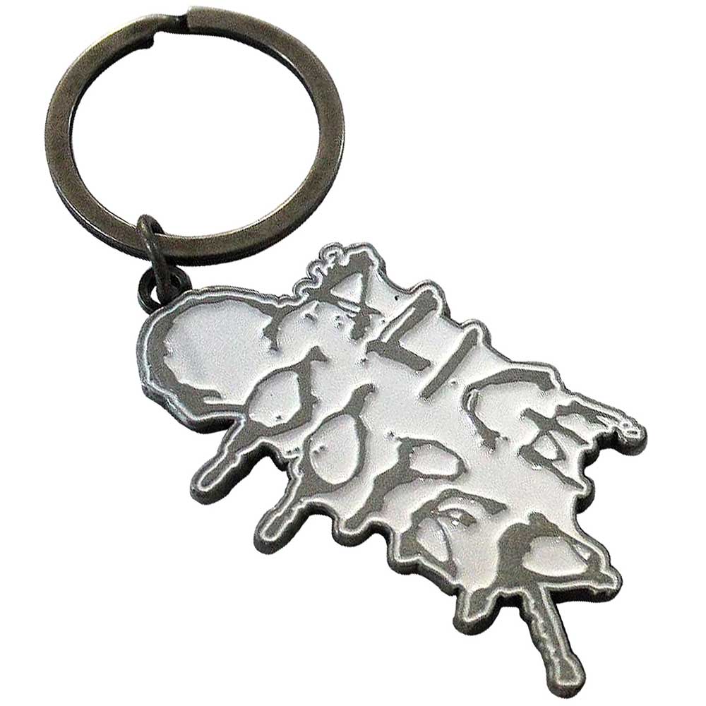 ALICE COOPER Keychain, Dripping Logo Silver