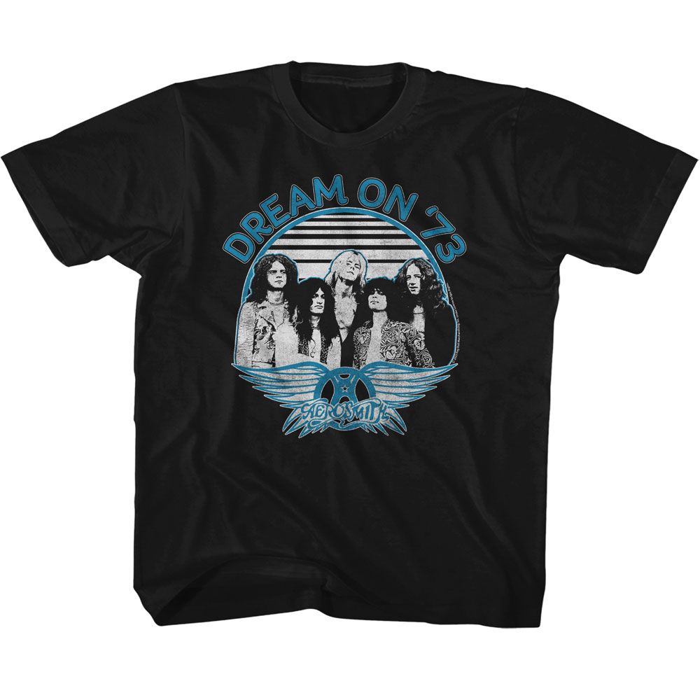 AEROSMITH Eye-Catching T-Shirt, DREAM ON BLUE AND WHITE