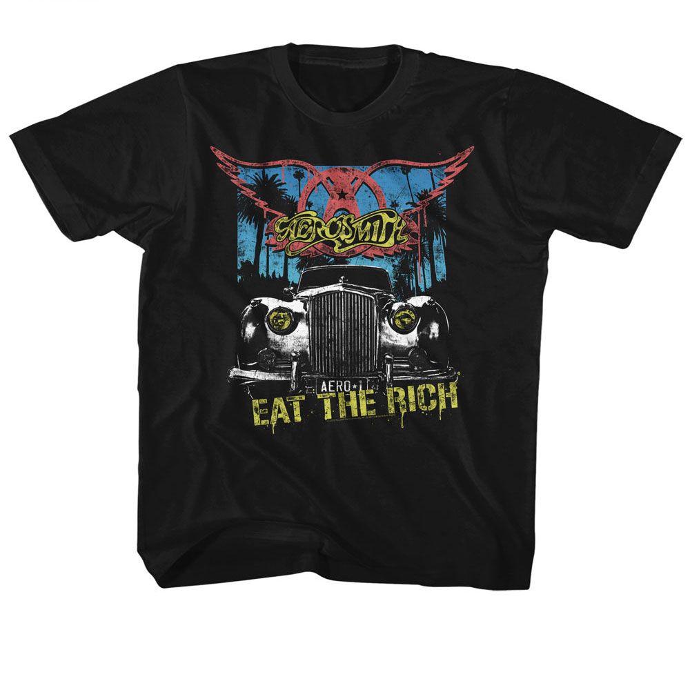 AEROSMITH Eye-Catching T-Shirt, EAT THE RICH CAR