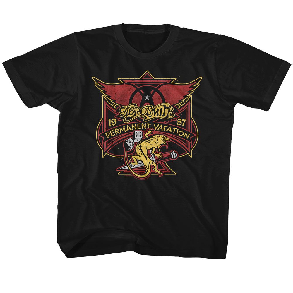 AEROSMITH Eye-Catching T-Shirt, PERM VACAY LIZARD