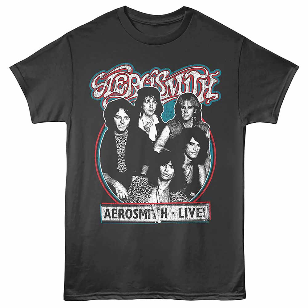 AEROSMITH Eye-Catching T-Shirt, WEATHERED CIRCLE