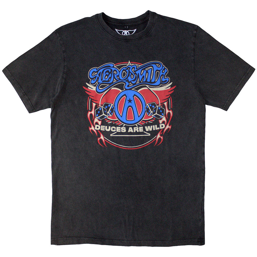 AEROSMITH Stone Wash T-Shirt, Rainbow Spade