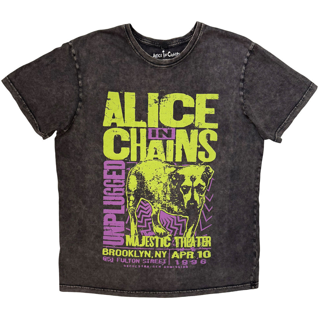 ALICE IN CHAINS Stone Wash T-Shirt, Unplugged Dog