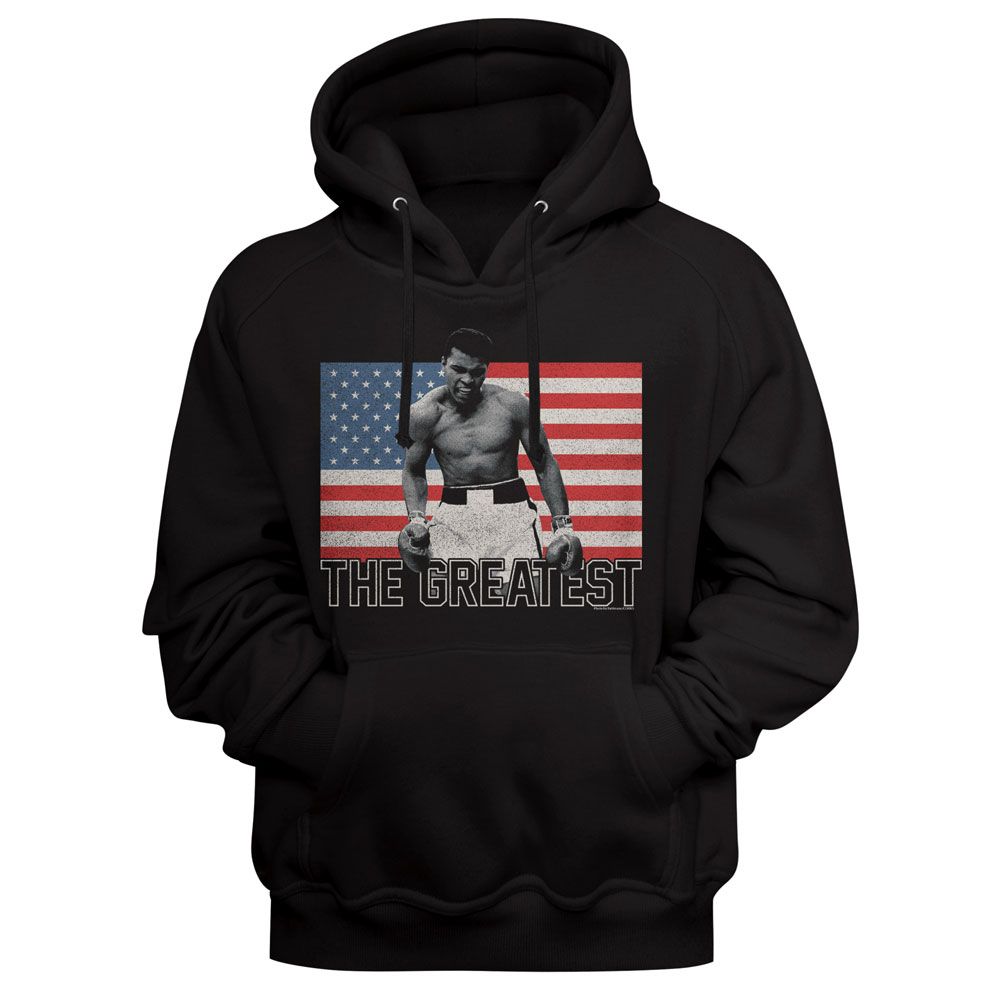 Premium MUHAMMAD ALI Hoodie, Flag The Greatest