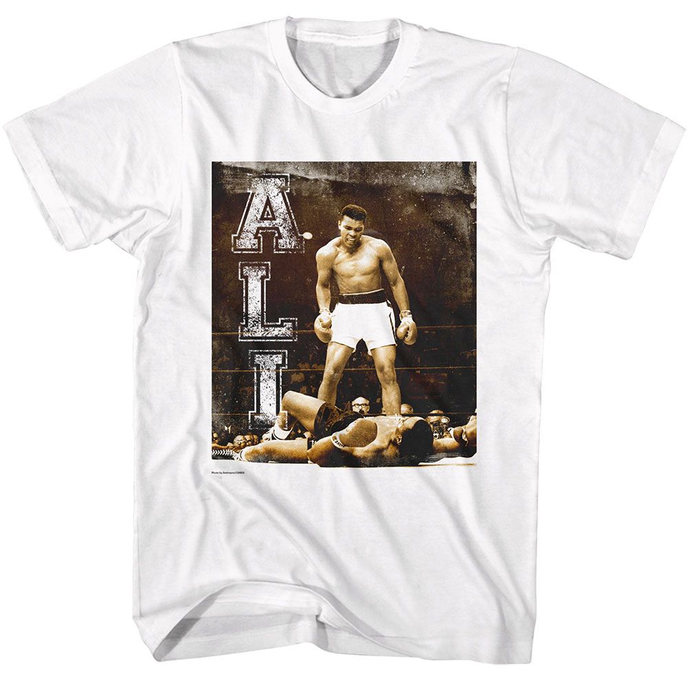 MUHAMMAD ALI Eye-Catching T-Shirt, Grunge Ko Vertical Text