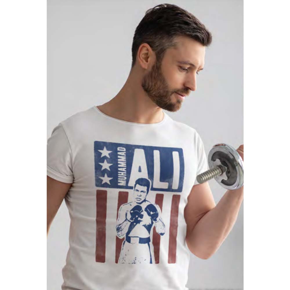 MUHAMMAD ALI Eye-Catching T-Shirt, US Flag