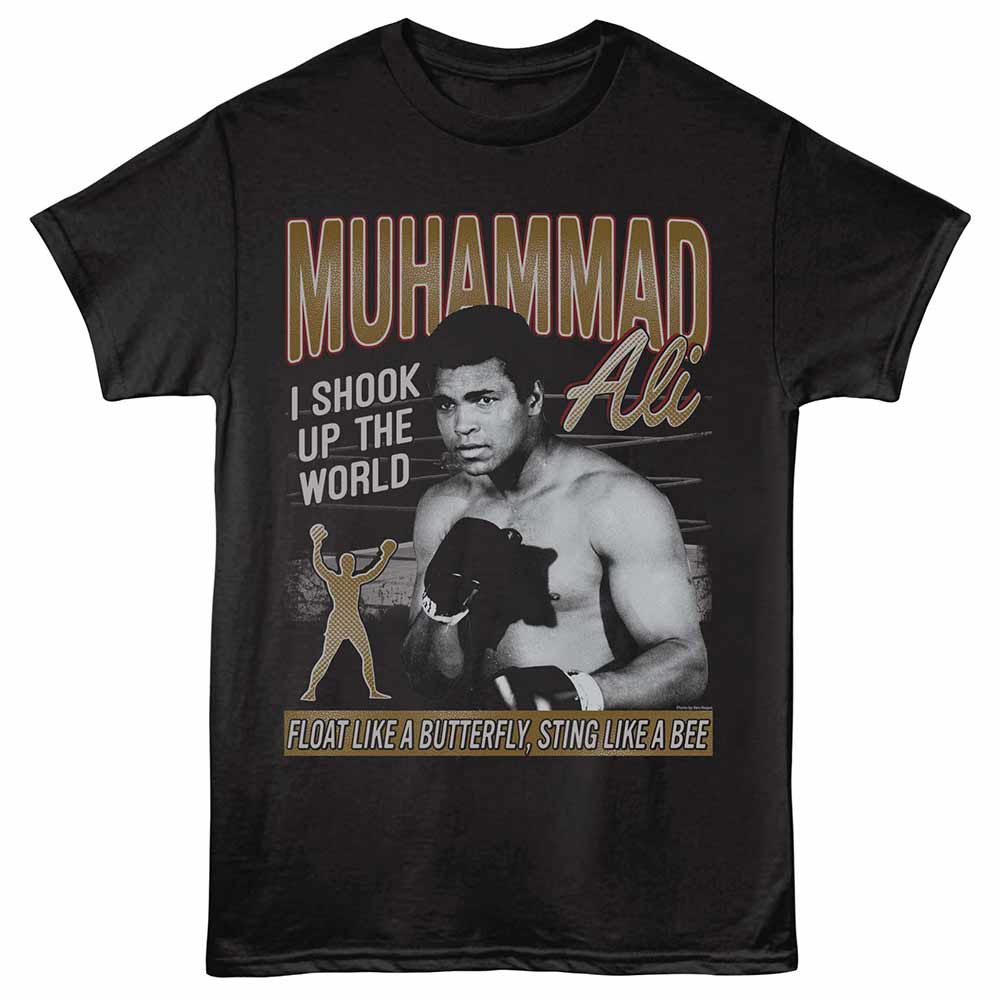 MUHAMMAD ALI Eye-Catching T-Shirt, SHOOK UP THE WORLD