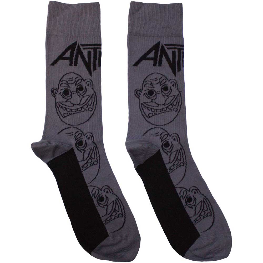 ANTHRAX Unisex Ankle Socks, Faces Pattern Mono