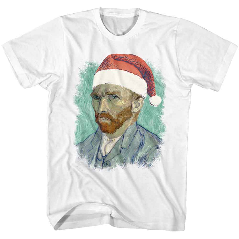 ART GALLERY Eye-Catching T-Shirt, VAN GOGH IN SANTA HAT