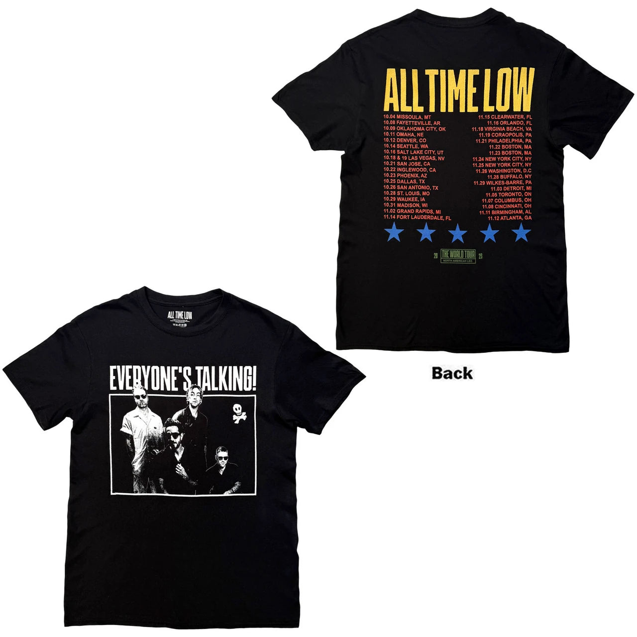 ALL TIME LOW Attractive T-Shirt, Everyones Talking World Tour