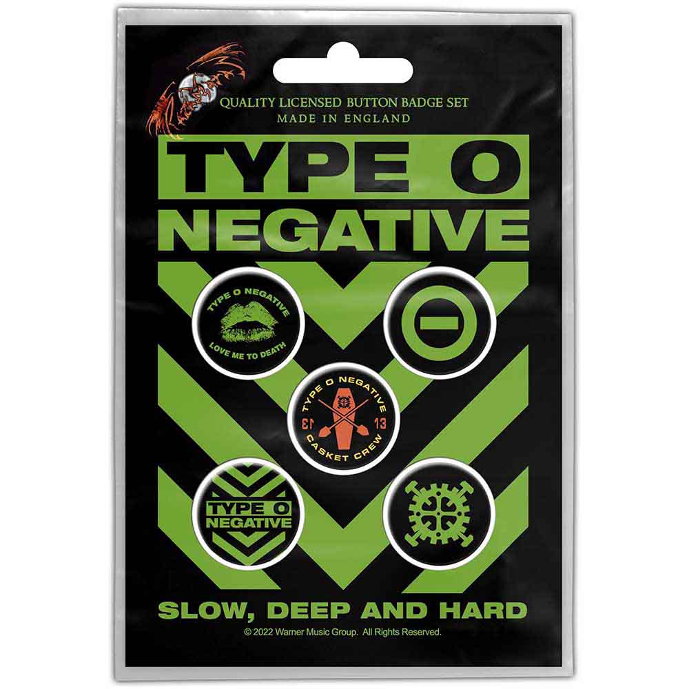 TYPE O NEGATIVE Button Badge, Slow, Deep &amp; Hard