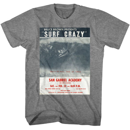 BRUCE BROWN FILMS Eye-Catching T-Shirt, Surf Crazy