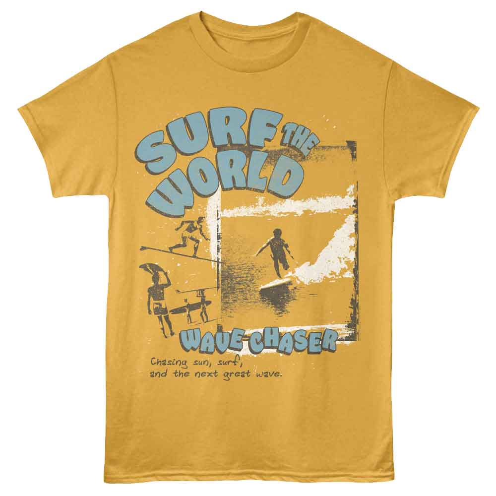 BRUCE BROWN FILMS Eye-Catching T-Shirt, SURF THE WORLD