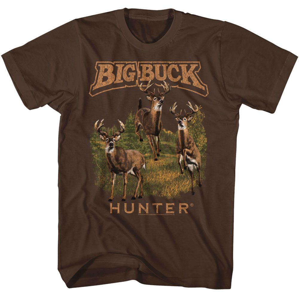 BIG BUCK HUNTER Eye-Catching T-Shirt, MULTIPLE BUCKS