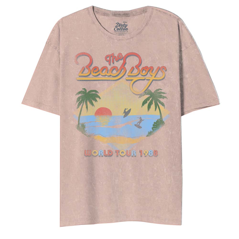 THE BEACH BOYS Mineral Wash T-Shirt, World Tour 1988