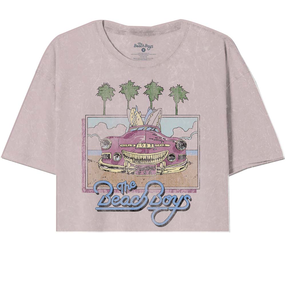 THE BEACH BOYS Oversized Crop, Pink Car