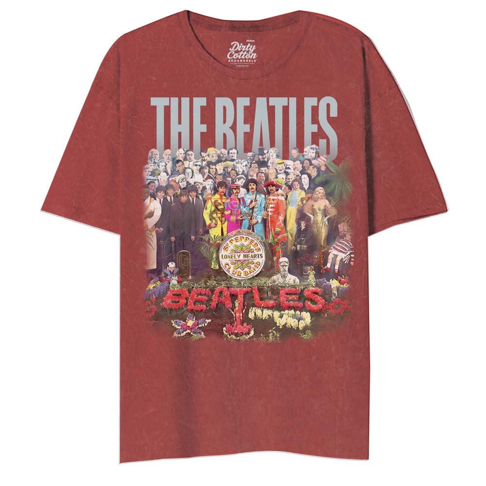 THE BEATLES Mineral Wash T-Shirt, Lonely Hearts Floral