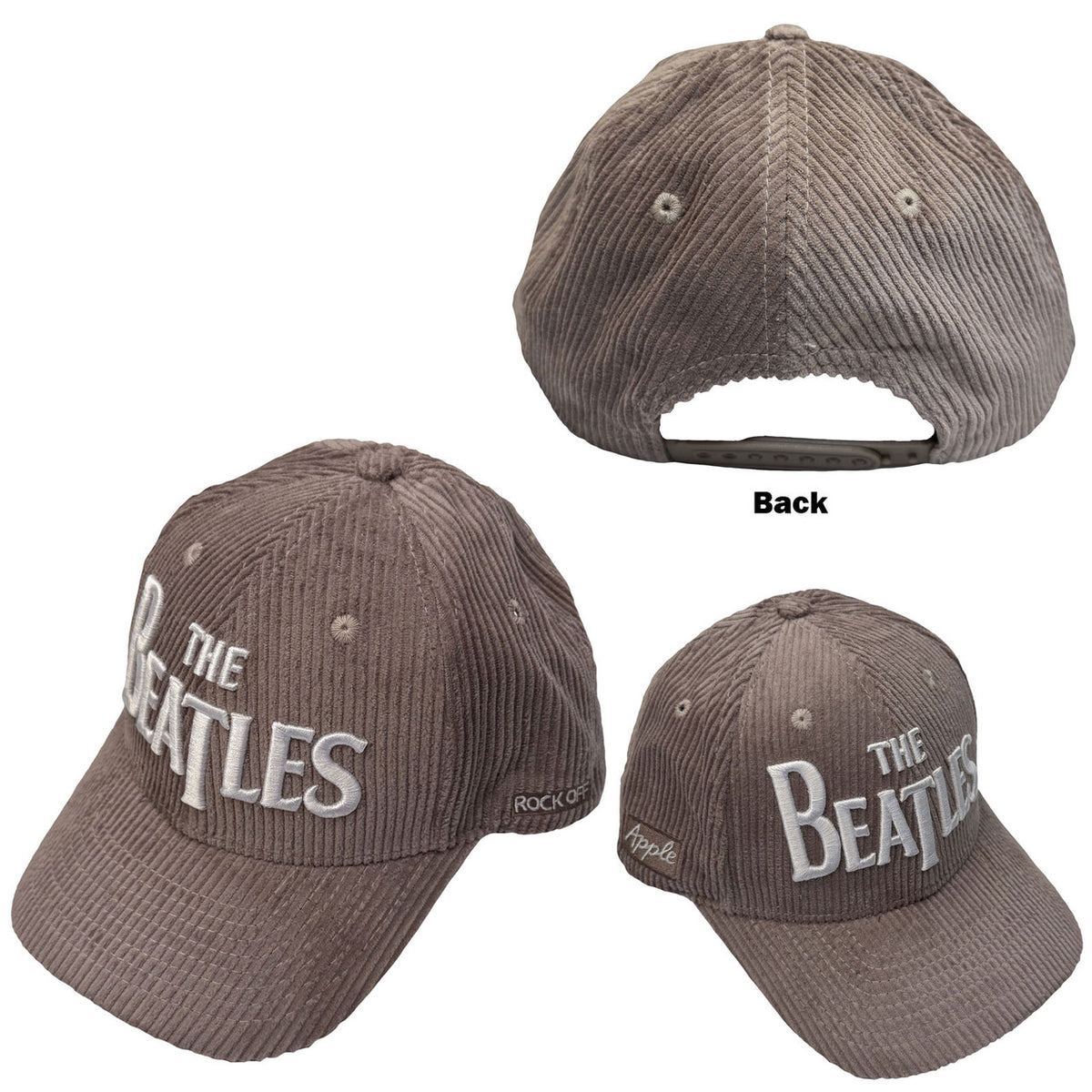 THE BEATLES Baseball Cap, Drop T Logo &amp; Apple Corduroy