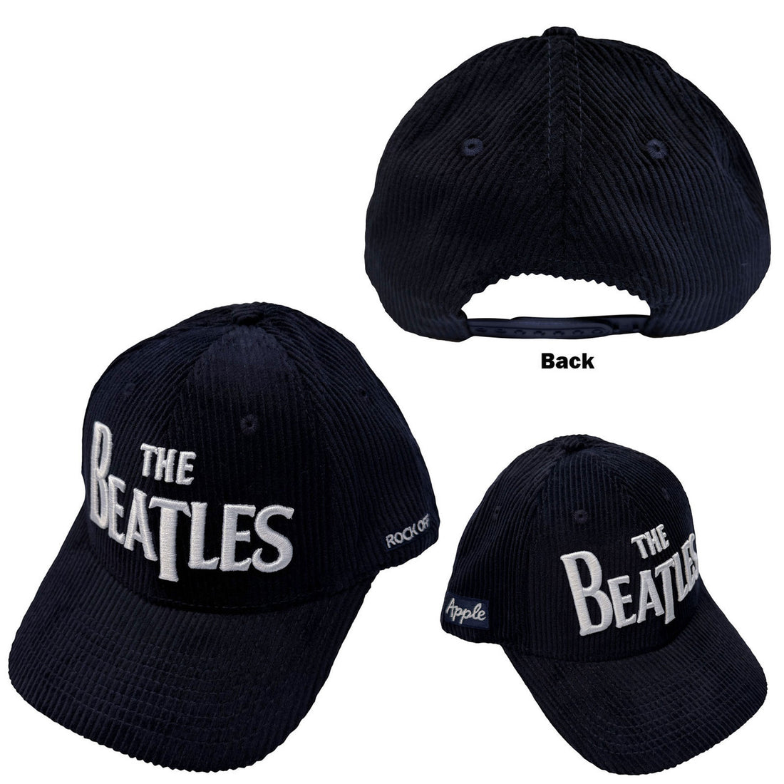 THE BEATLES Baseball Cap, Drop T Logo &amp; Apple Corduroy