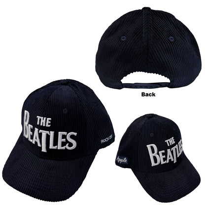 THE BEATLES Baseball Cap, Drop T Logo &amp; Apple Corduroy